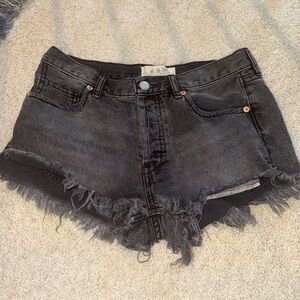 Free People  Black Denim Shorts